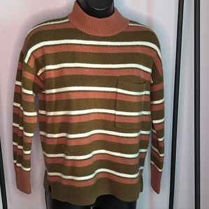 Madewell striped pocket mockneck Sweater XXS